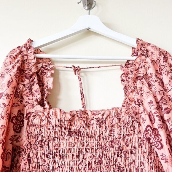 FREE PEOPLE SMOCK IT TO ME APRICOT DRESS NWT - Picture 8 of 10